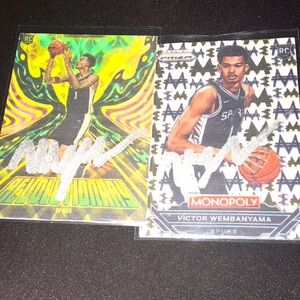 VICTOR WEMBANYAMA SILVER INK AUTO SIGNED PROXY CARDS REVOLUTIONARY MONOPOLY MILL